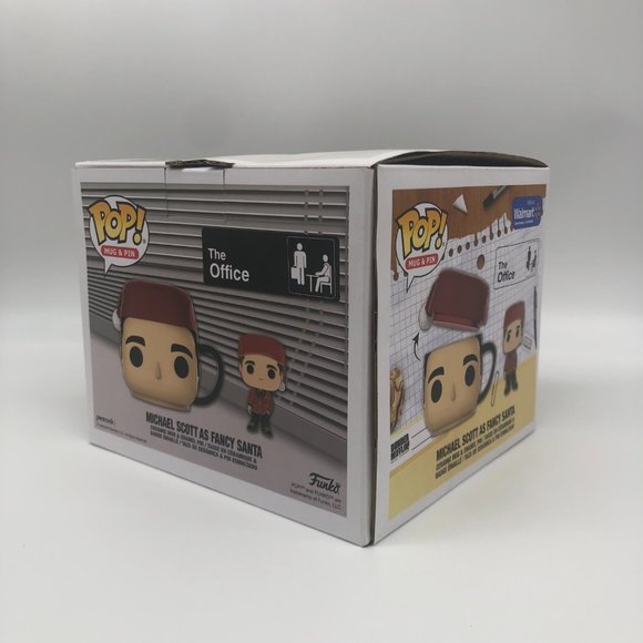 Funko Pop! Ceramic Mug & Enamel Pin: The Office Michael Scott as Fancy Santa NEW - Picture 2 of 7